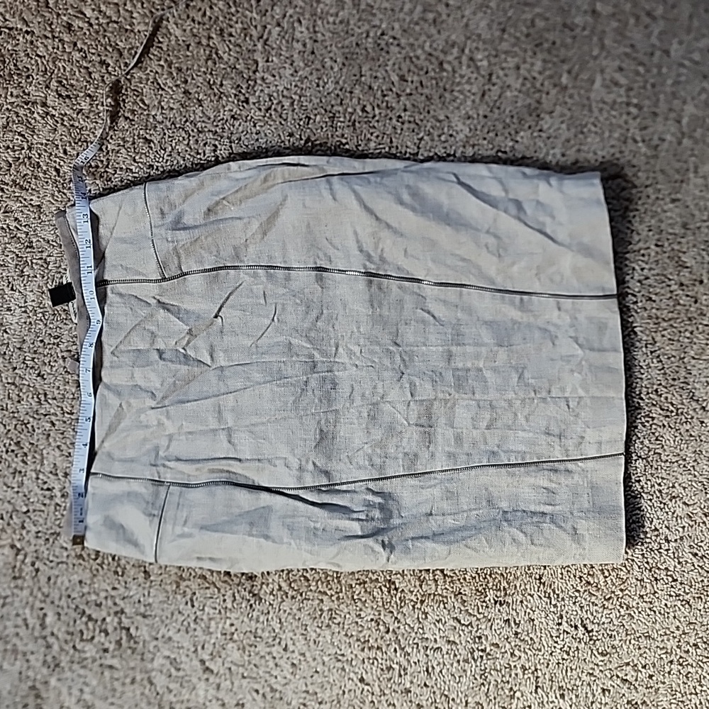 Sandra Augelazzi zippered beige pencil skirt sz 32
